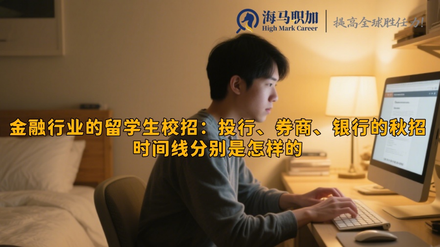 金融行业的留学生校招：投行、券商、银行的秋招时间线分别是怎样的