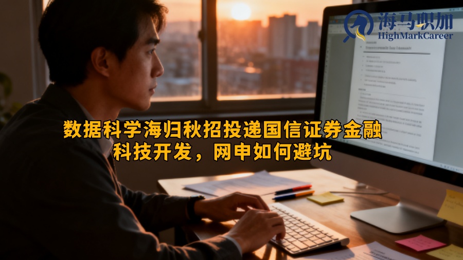 数据科学海归秋招投递国信证券金融科技开发，网申如何避坑