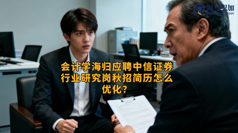会计学海归应聘中信证券行业研究岗秋招简历怎么优化？